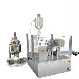 Emballage automatique de scellage de remplissage de sac préfabriqué avec remplisseur de piston pour liquide et pâte