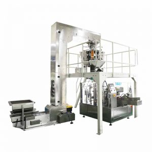 Machine à emballer rotative de remplissage de pesage automatique de granulés pour sac préfabriqué