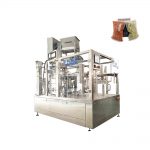 Machine d'emballage automatique de sacs préfabriqués avec remplisseur à piston pour liquide et pâte