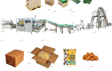 Emballage automatique de formation de sacs pour aliments surgelés et ligne de remplissage de cartons