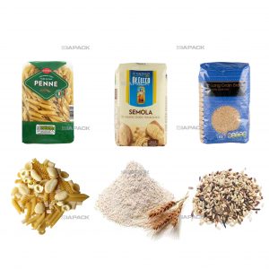 Sac automatique à fond plat formant un emballage d'étiquetage de remplissage pour les céréales